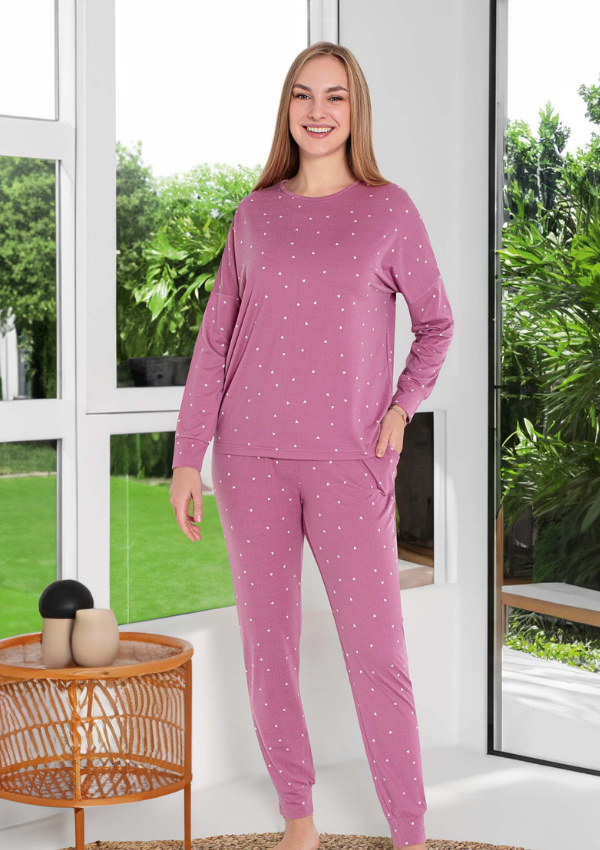 Piżama Damska Sweet Hearts, Różowy, r. M-XXL