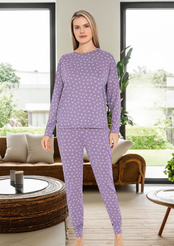 Piżama Damska Floral Dream, Fioletowy, r. M-XXL