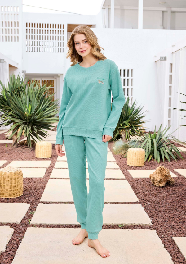 Piżama Damska Mint Dream, Miętowy, r. M-XL