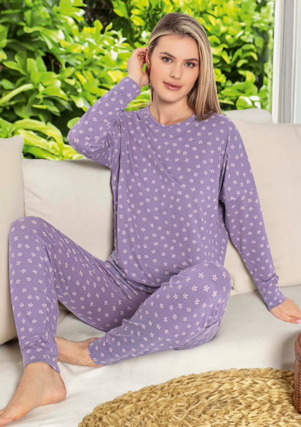 Piżama Damska Floral Dream, Fioletowy, r. M-XXL