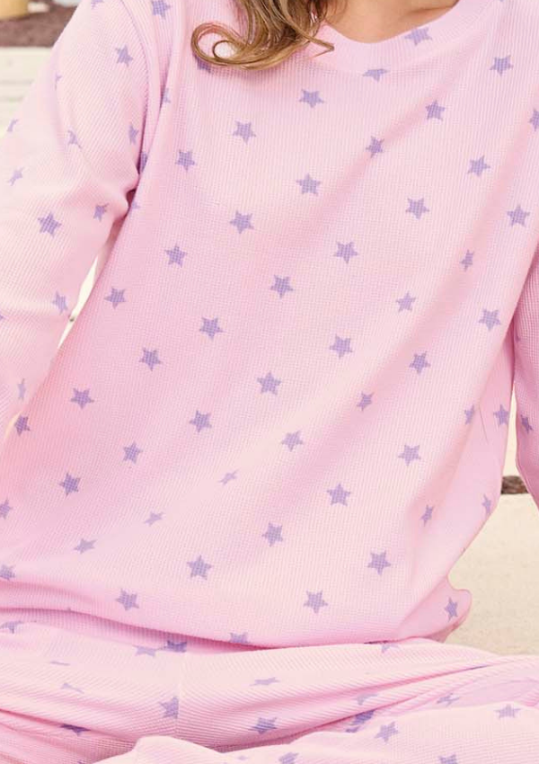 Piżama Damska Starry Dream, Różowy, r. M-XL