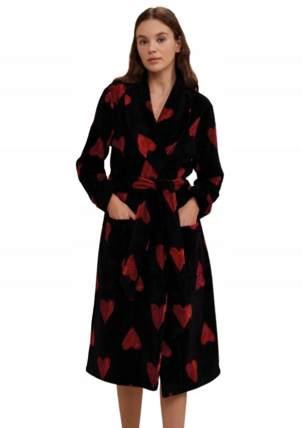 Szlafrok damski SnugVibe, Czarny, S-XL