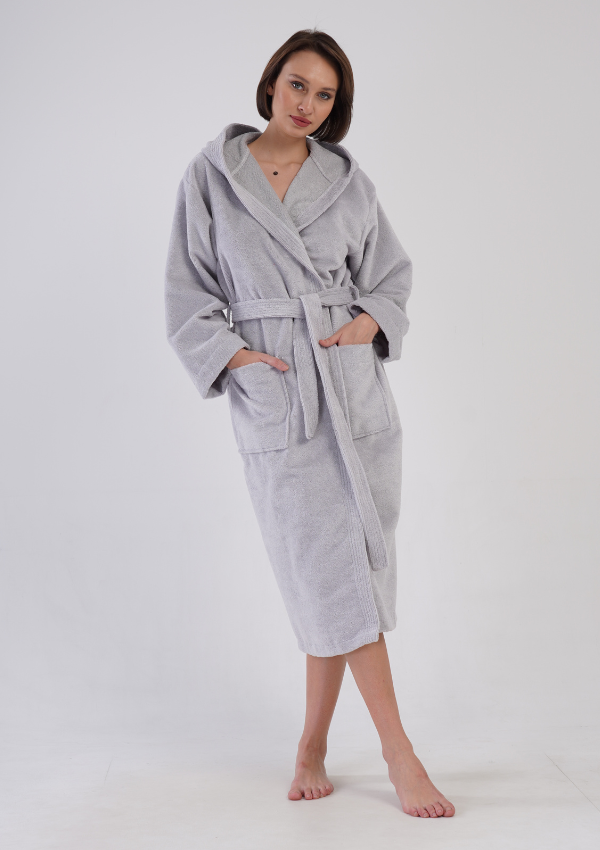 Szlafrok damski Vienetta Gray Vibes, Szary, r. M-XL