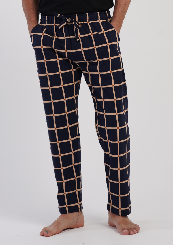 Spodnie męskie Vienetta Dark Check, Granatowy, r. S-XL