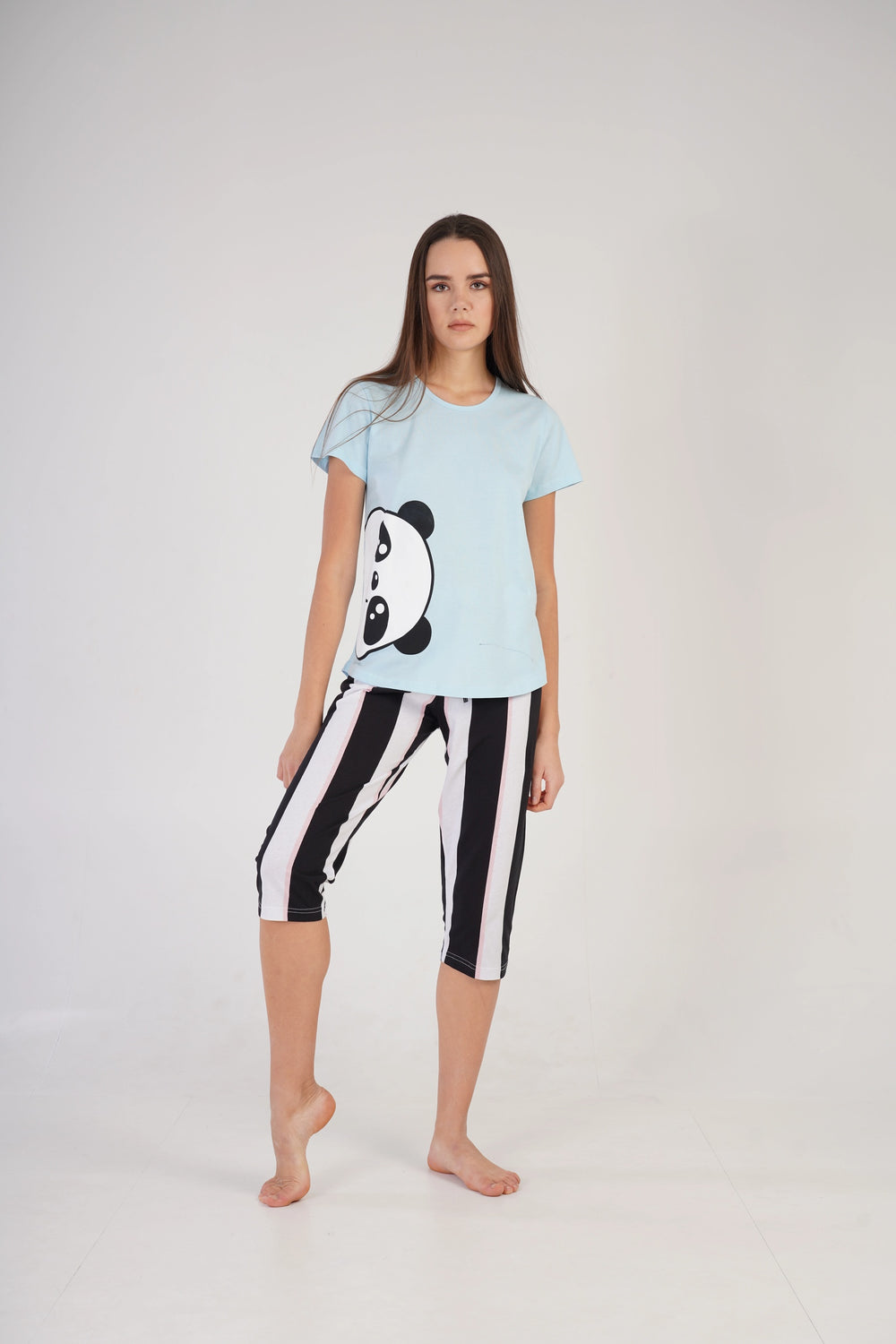Piżama Damska Vienetta Panda Pals Blue, niebieska, r. S-XL image 1