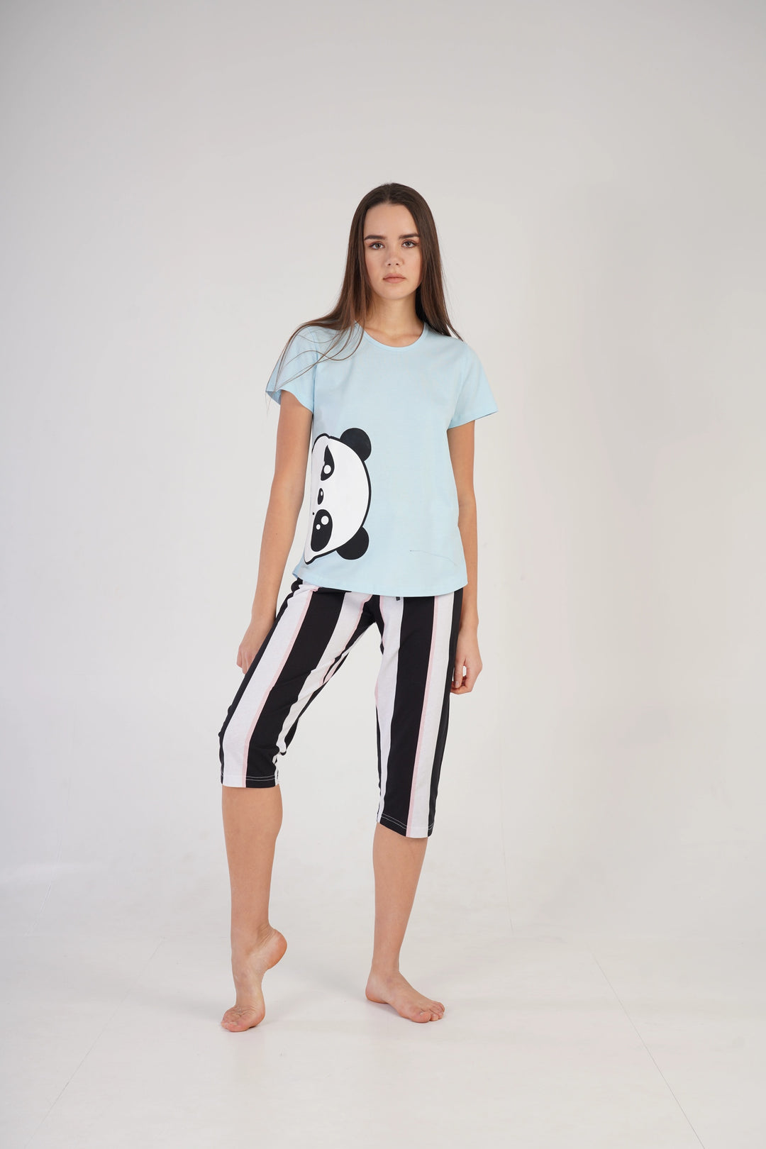 Piżama Damska Vienetta Panda Pals Blue, niebieska, r. S-XL image 1