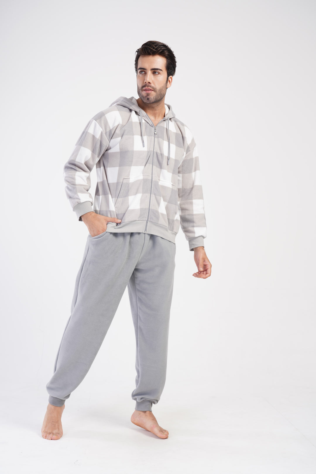 Piżama Męska Vienetta Warm Gray, Szary, r. M-XXL