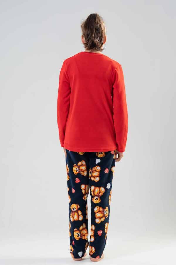 Piżama Dziewczęca Vienetta, Love Bear, Czerwona, r. 128-158