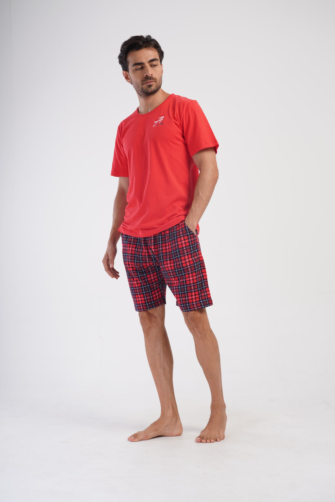 Piżama Męska Vienetta Red Comfort, Czerwony, r. L-XXL
