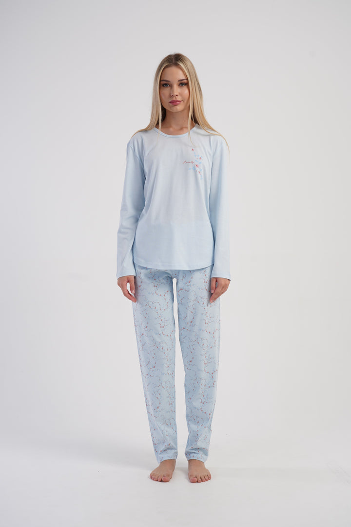 Piżama Damska Vienetta Lovely, Niebieski, r. M-XXL