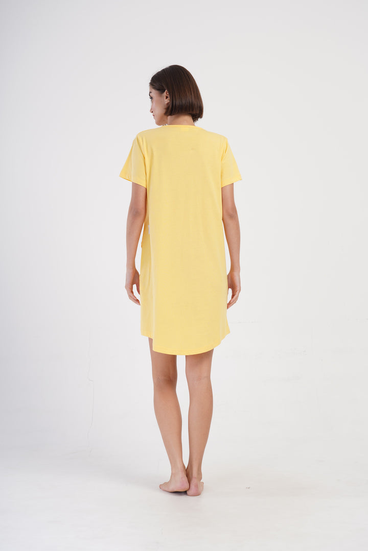 Koszula Nocna Vienetta Cute Frogs, Żółty, r. S-XL