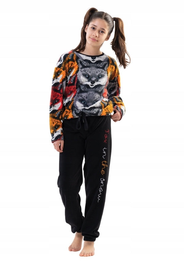 Piżama Dziewczęca Vienetta, Foxes, Szara, r. 128-164