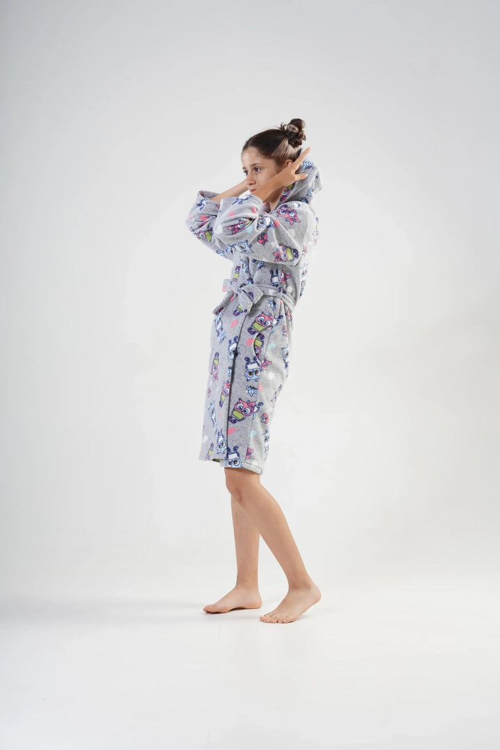 Szlafrok Dziecięcy Vienetta, Owl Robe, Szary, r. 134 - 164 image 2