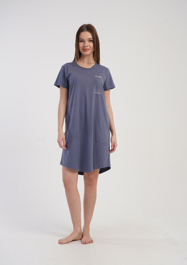 Koszula Nocna Vienetta Simple Calm, Niebieski, r. M-XXL