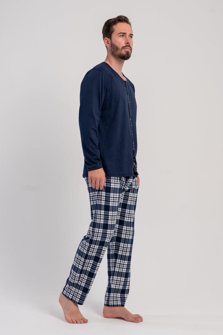 Piżama Męska Vienetta Classic Comfort, Granatowy, r. 1XL-4XL