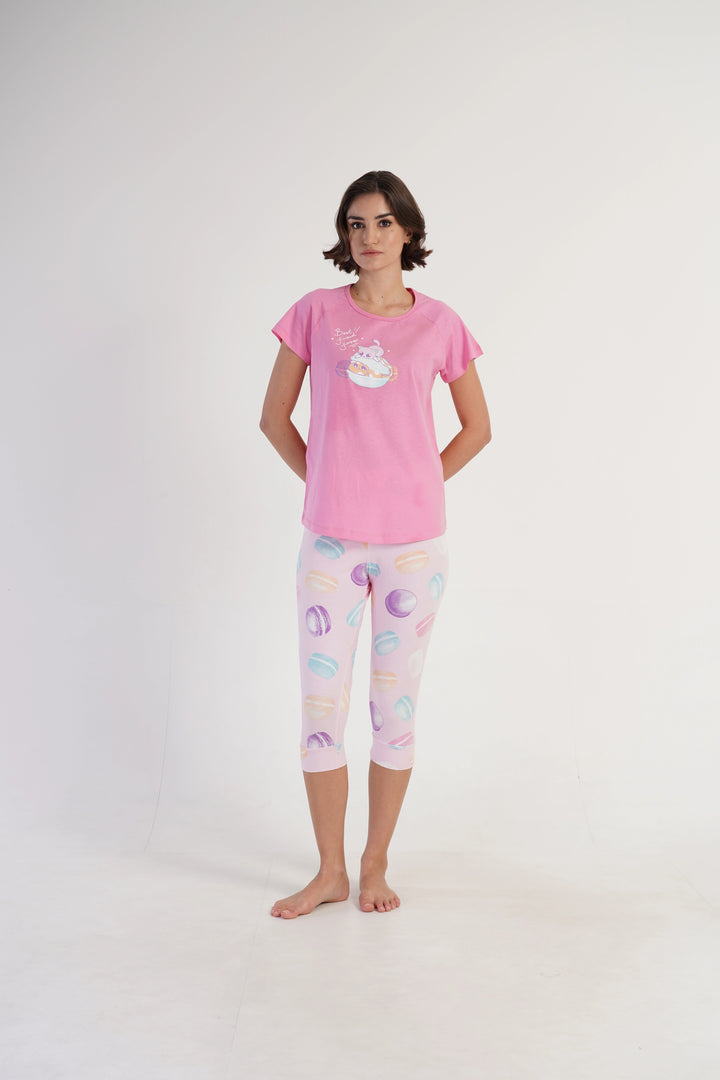 Piżama Damska Vienetta Best Friend Kitty, Różowy, r. S-XL image 1