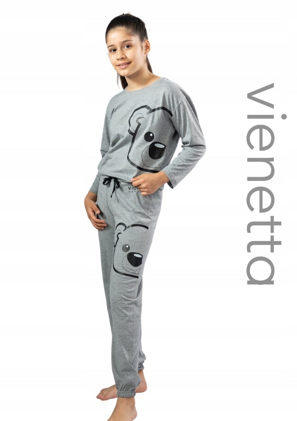 Piżama Dziewczęca Vienetta, Grey Bear, r. 128-164
