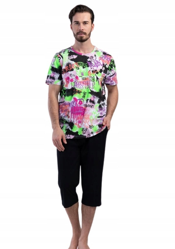 Piżama Męska Vienetta, Freestyle, Kolorowa, r. S-XL
