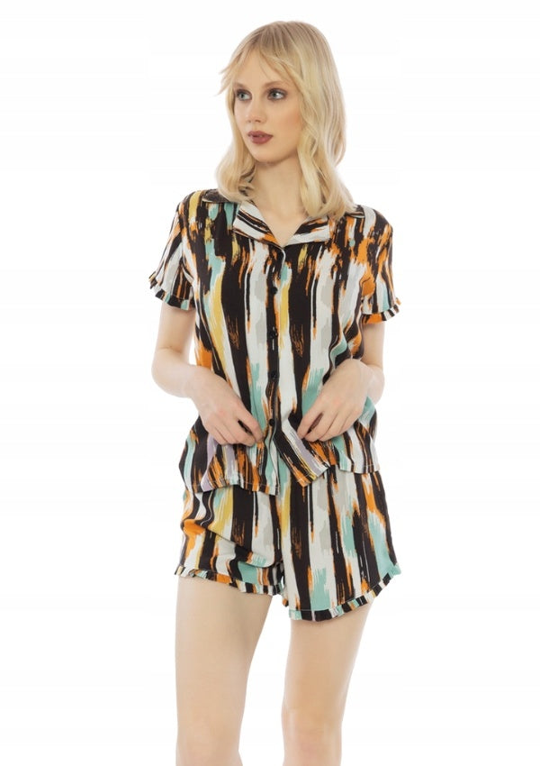 Piżama Damska Vienetta, Crazy Stripes, Brązowy, r. S-XL image 12