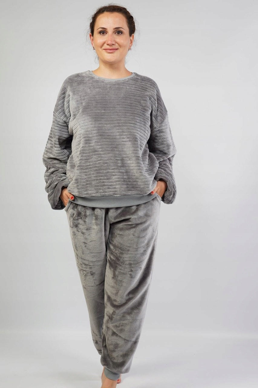 Piżama Damska Vienetta, All Grey, Szary, r. 1XL-3XL image 1
