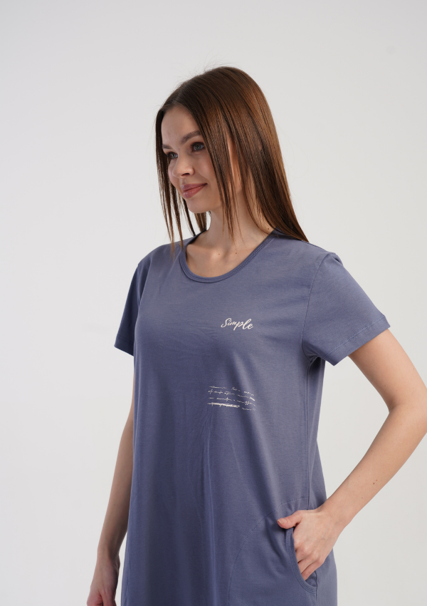 Koszula Nocna Vienetta Simple Calm, Niebieski, r. M-XXL