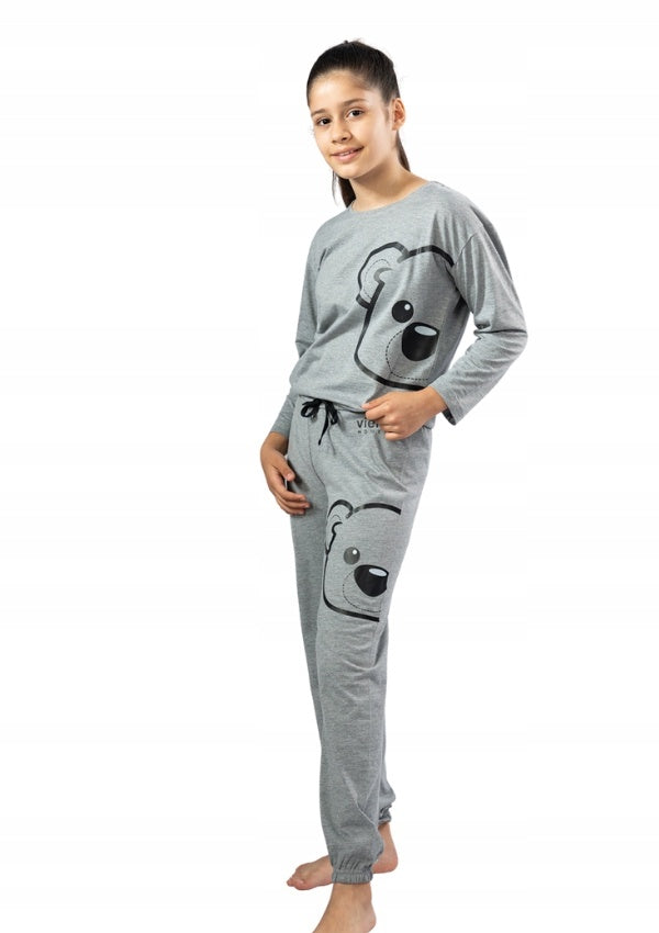 Piżama Dziewczęca Vienetta, Grey Bear, r. 128-164