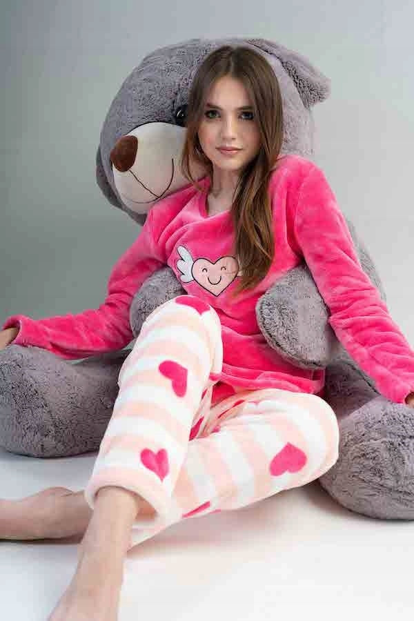 Piżama damska DreamEase, Różowa, S-XL