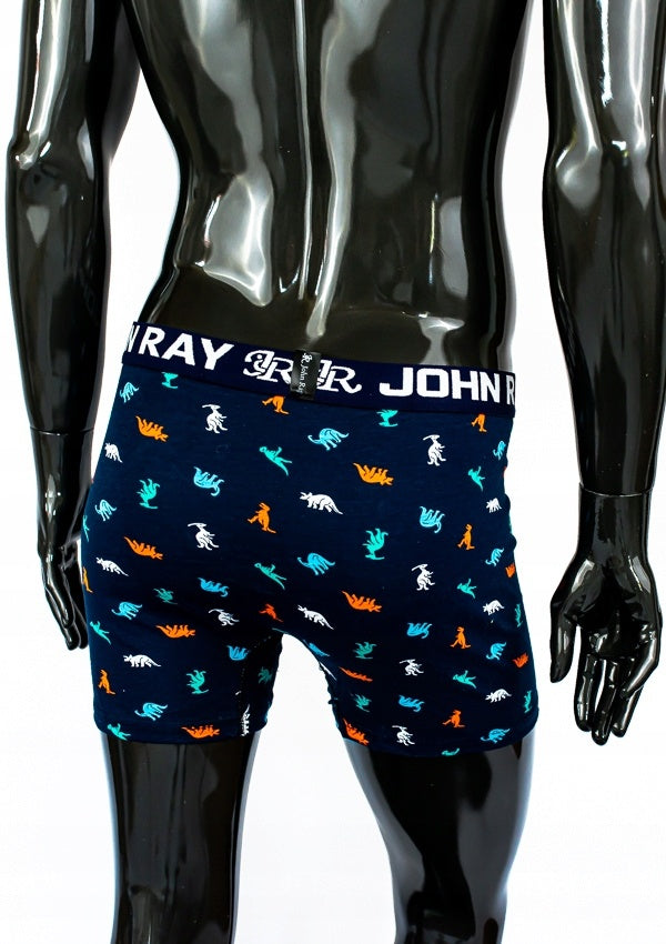 Bokserki Męskie Vienetta, Colorful Dinosaurs, Granatowe, r. M-XXL