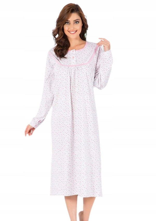 Koszula Nocna Vienetta, White Flowers, Biała, r. L-3XL