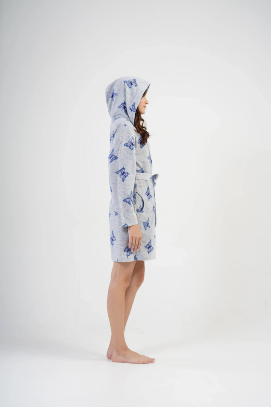 Szlafrok damski Vienetta Butterfly Robe, Szary, r. S-XL image 4