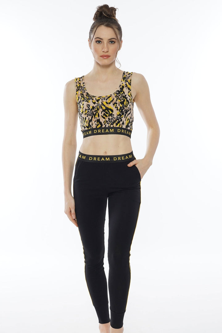 Piżama Damska Vienetta, Dream Black, Czarny, r. S-XL