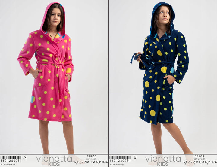 Szlafrok Dziecięcy Vienetta, Gold Stars, Granatowy, r. 116-164 image 2