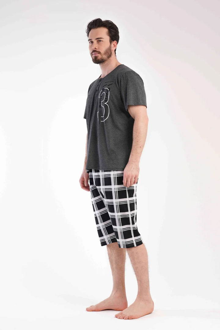 Piżama Męska Vienetta Three, Szary, r. 1XL-4XL