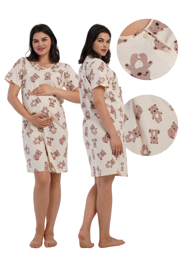 Koszula do Karmienia Vienetta Sweet Dream, Beżowy, r. S-XL