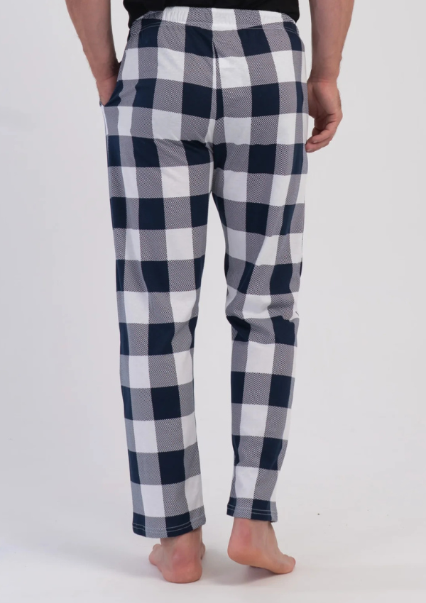 Spodnie męskie Vienetta Ivory Plaid, Granatowy, r. M-XXL