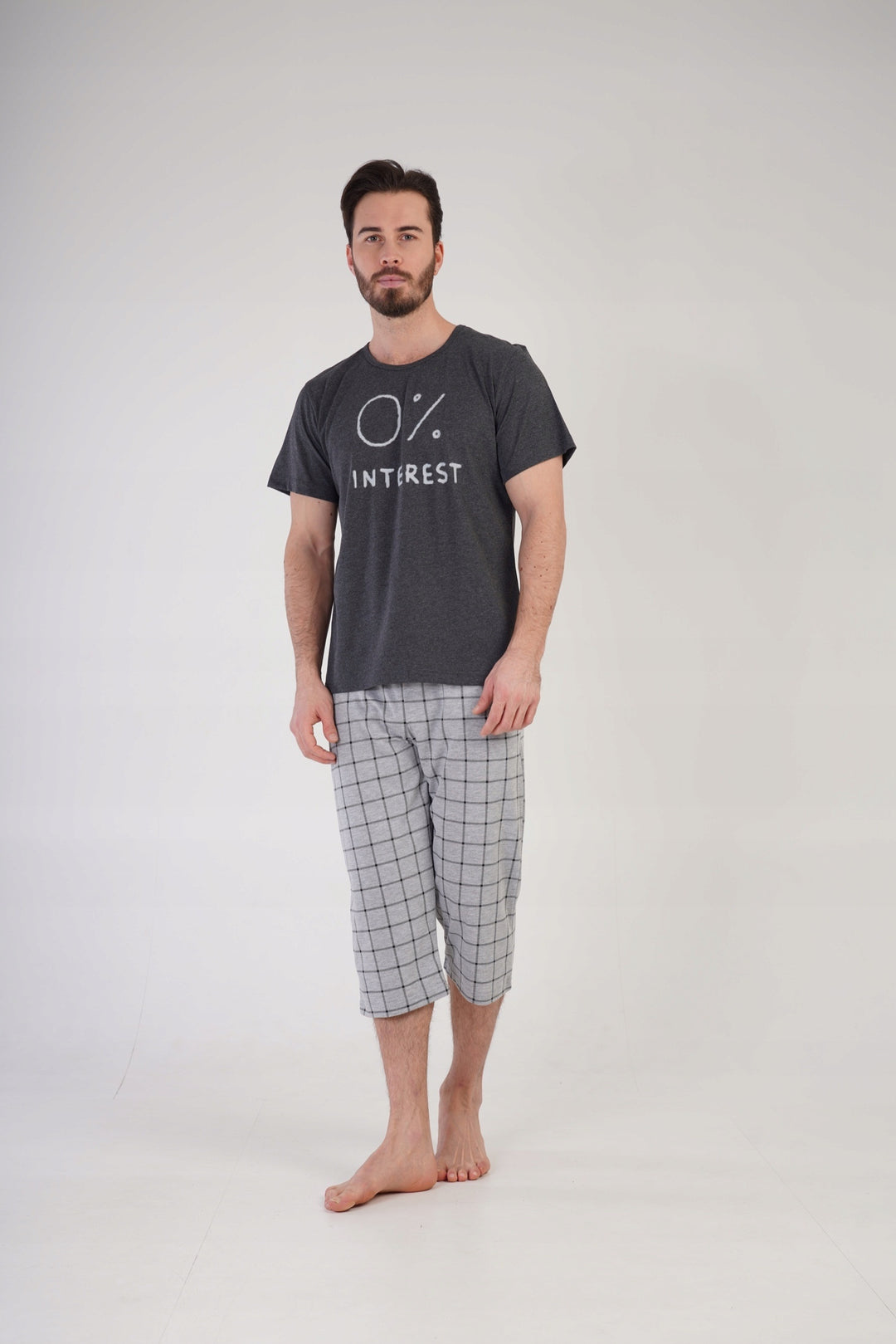 Piżama Męska Vienetta, 0% Interest, Szara, r. 1XL-4XL