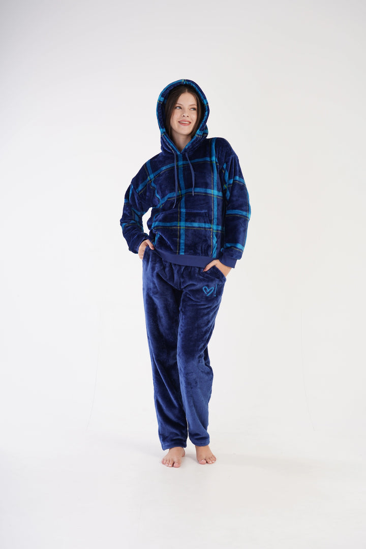 Piżama Damska Softowa Vienetta Comfy Cove, granatowa, r. S-XL image 0