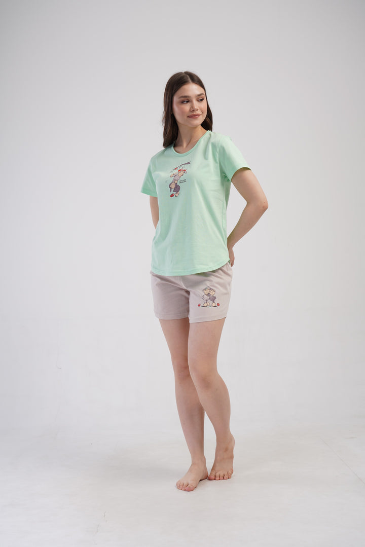 Piżama Damska Vienetta You are amazing, Zielony, S -XL