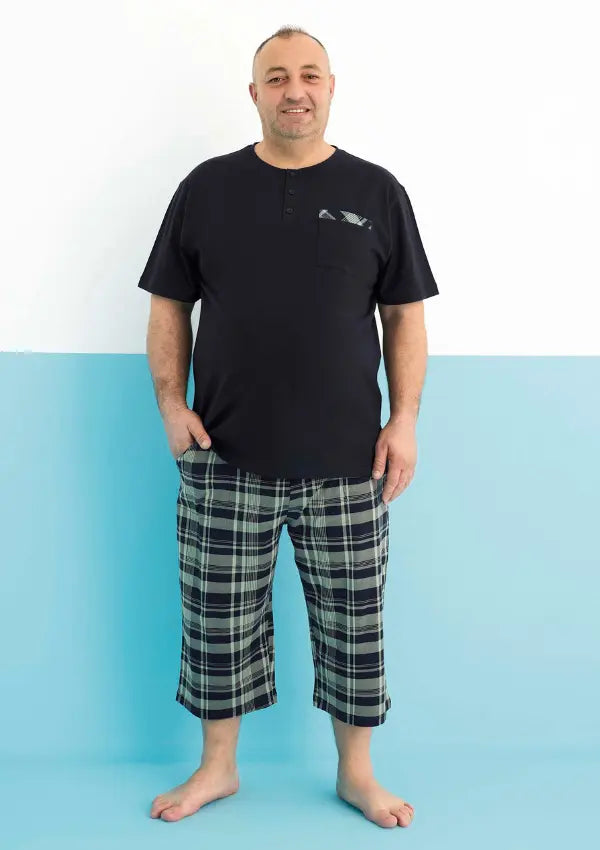 Piżama Męska Midnight Comfort, Czarny, r. 2XL-4XL