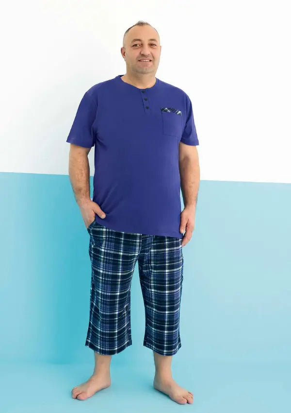 Piżama Męska Midnight, Granatowy, r. 2XL-4XL