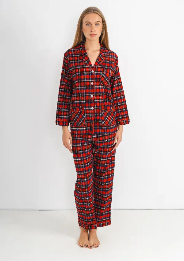 Piżama Damska Formax Plaid Comfort, Czerwony, r. S-XXL