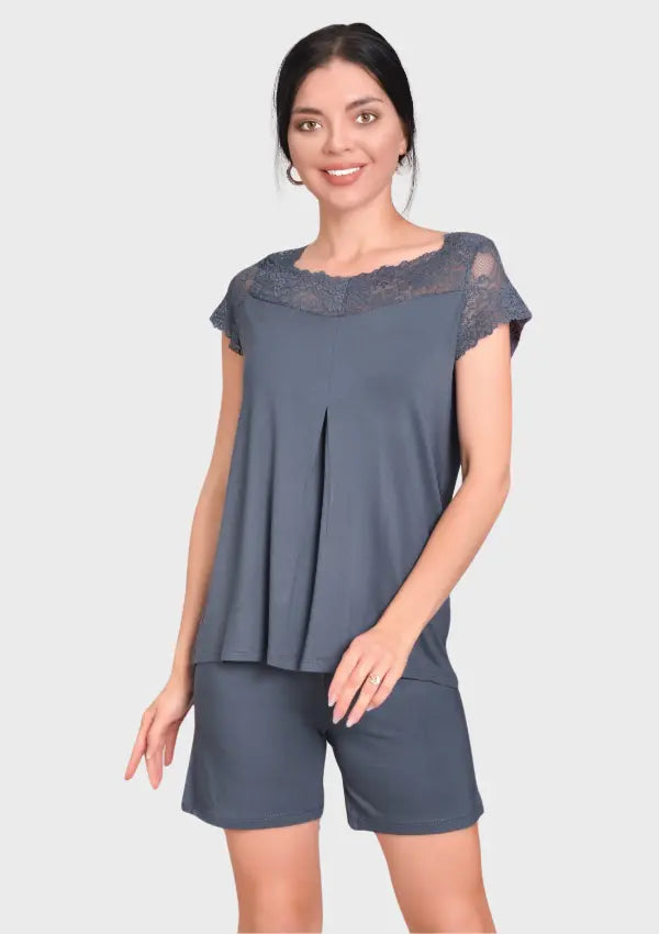 Piżama damska Gray Elegance, Szary, r. M - 2XL