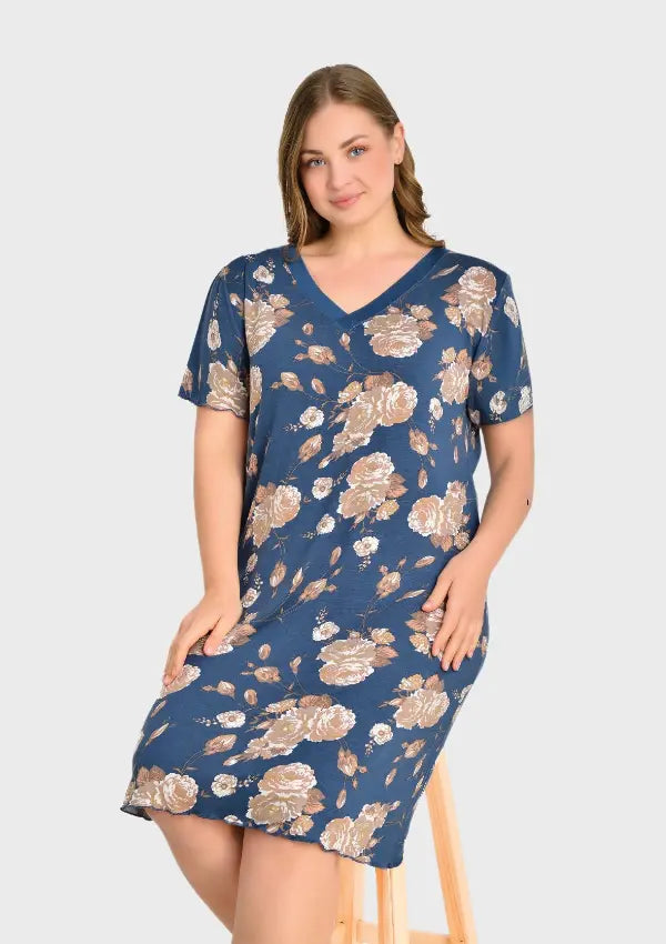 Koszula Nocna Garden, Granatowy, r. 2XL - 5XL
