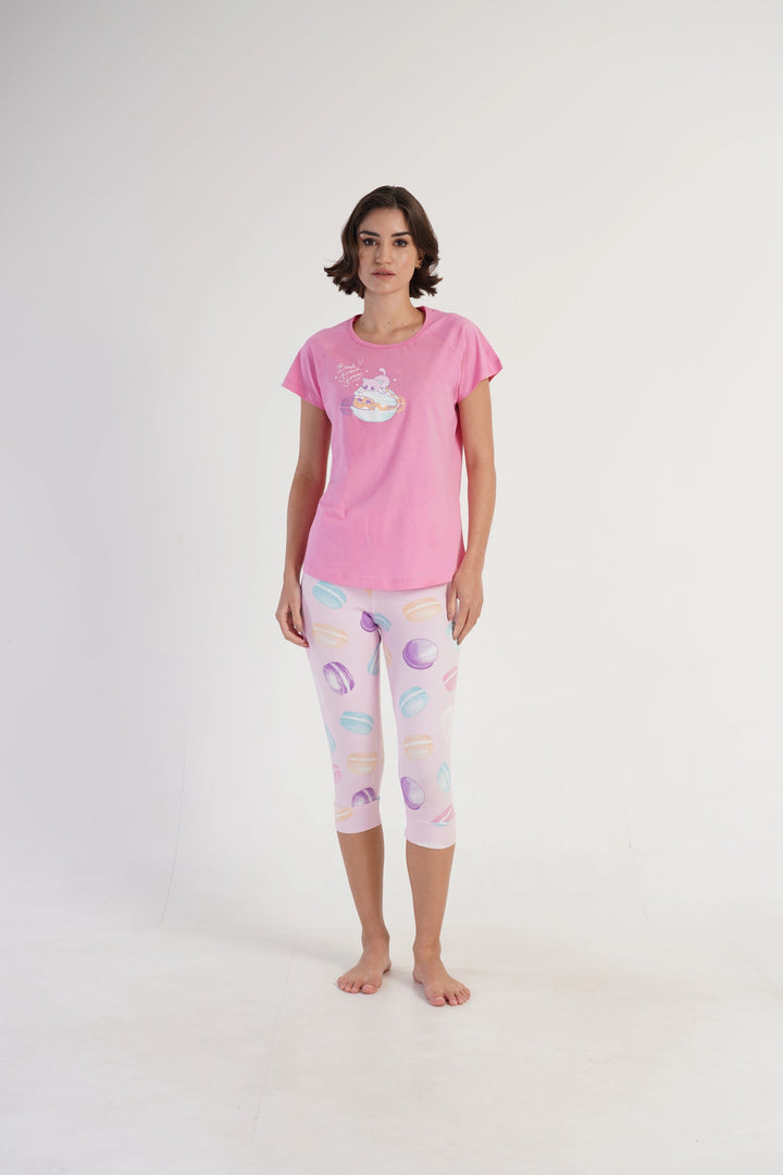 Piżama Damska Vienetta Best Friend Kitty, Różowy, r. S-XL image 0