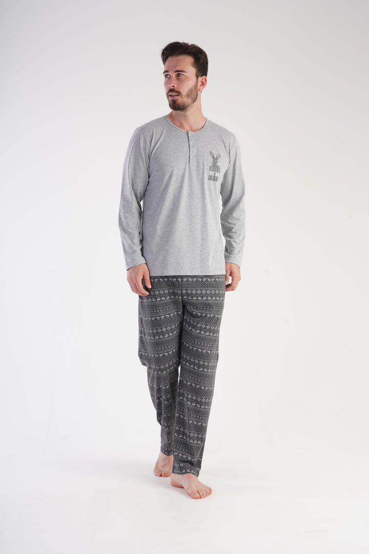 Piżama Męska Vienetta Sleepy Stallion, szara, r. M-XXL image 2
