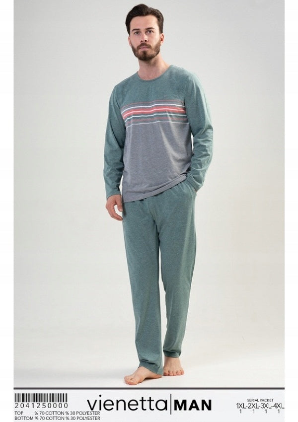 Piżama Męska Vienetta, Green Boy, Zielona, r. 1XL-4XL