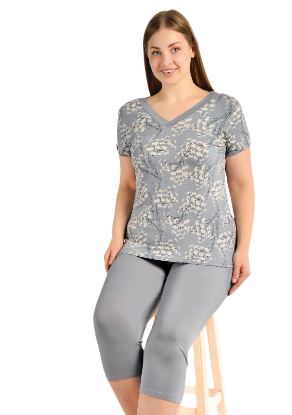 Piżama damska Gray Comfort, Szary, r. 2XL-5XL image 0