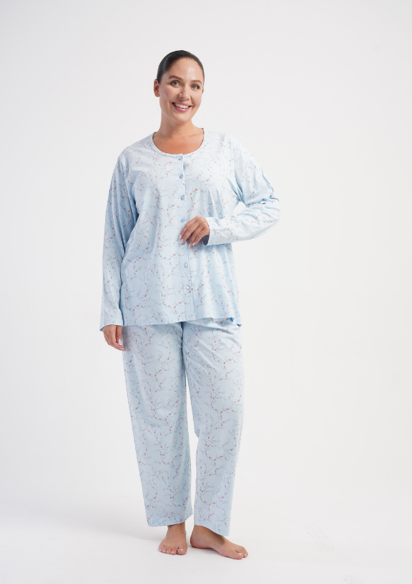 Piżama Damska Vienetta Pastel Comfort, Niebieski, r. 1XL-4XL