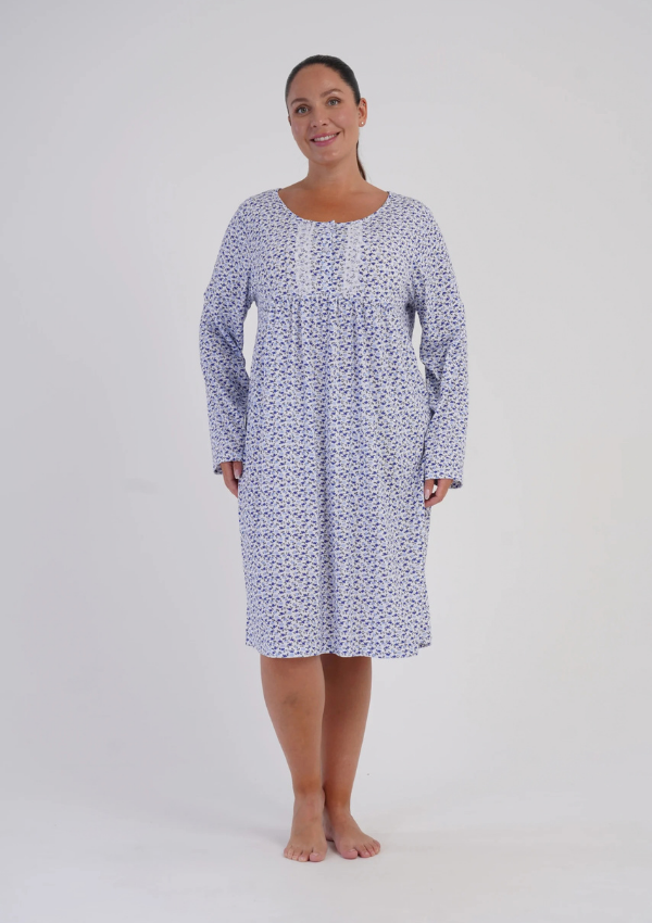 Koszula Nocna Vienetta Blossom Nightdress, Niebieski, r. 1XL - 4XL