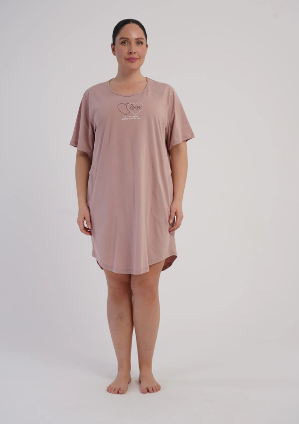 Koszula Nocna Damska Love Blush, Różowy, r. 1XL - 4XL